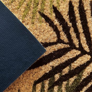 Fußmatte Schuhabtreter aus Kokos nachhaltig, Palmenblätter in grün, Carpetia, Rechteckig