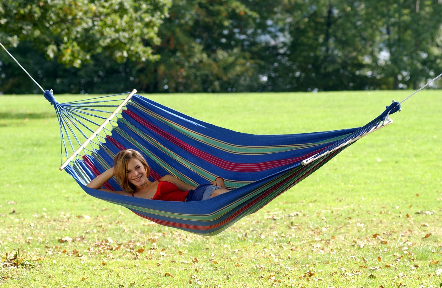 Amazonas Stabhängematte Aruba (gestreift, 2-3 Personen), Familienhängematte