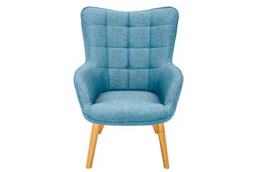 riess-ambiente Sessel SCANDINAVIA hellblau / natur, Einzelsessel · mit Flachgewebe-Bezug · im Scandinavian Design