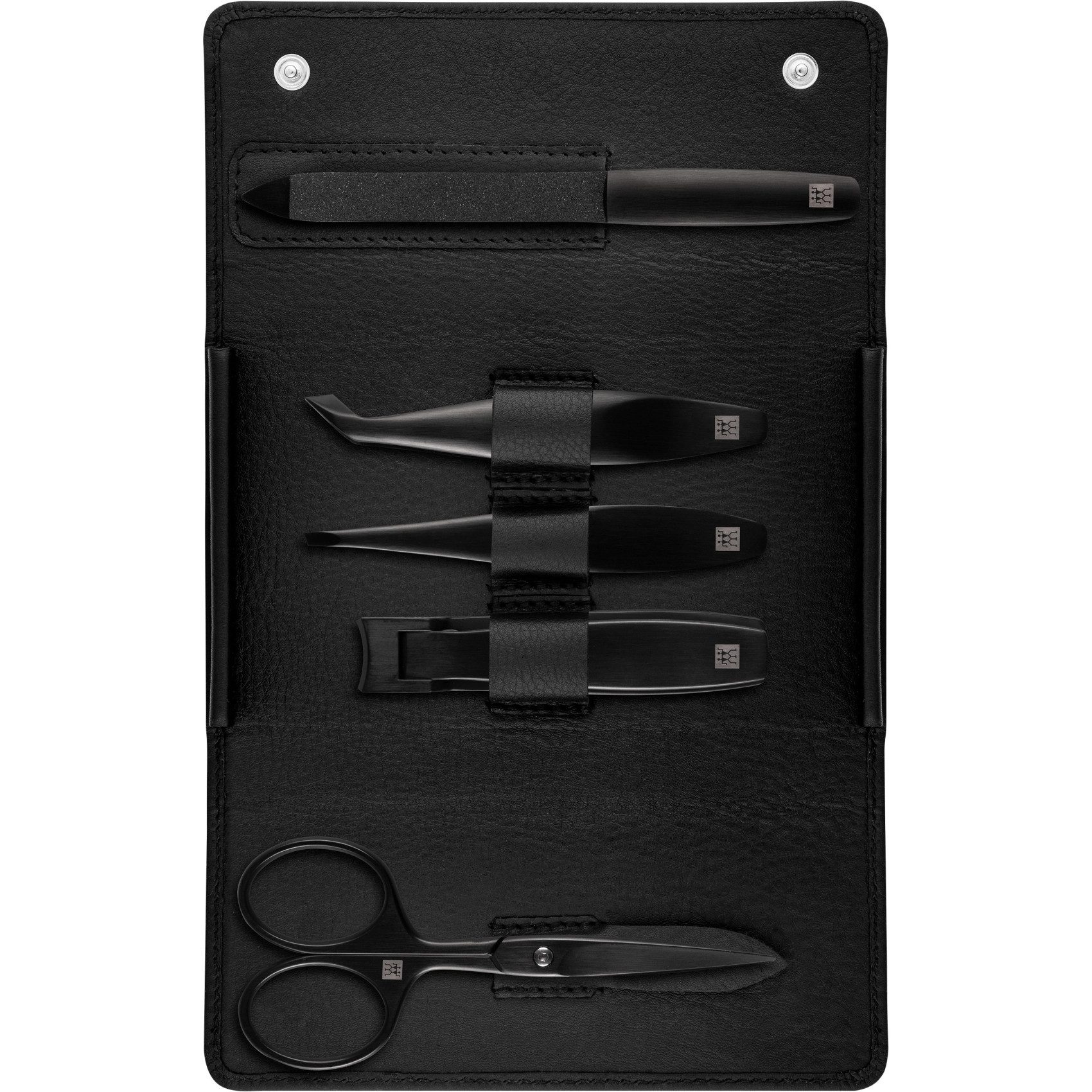 Zwilling Maniküre-Pediküre-Set Zwilling Maniküre Pediküre Set 5tlg. mit Nagelknipser, Leder, schwarz, 3-tlg.