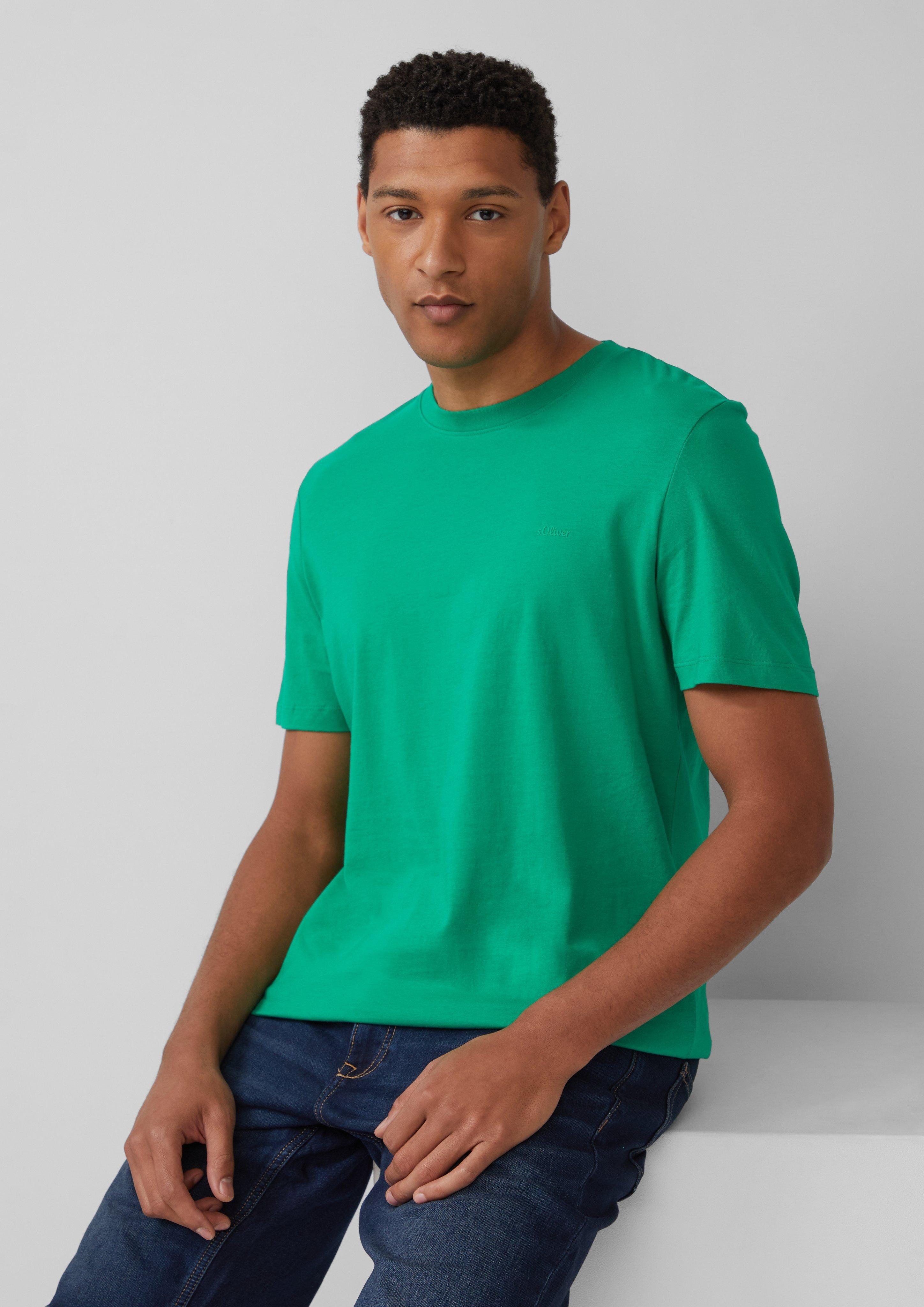 s.Oliver Kurzarmshirt Baumwoll-T-Shirt mit Logo-Print günstig online kaufen