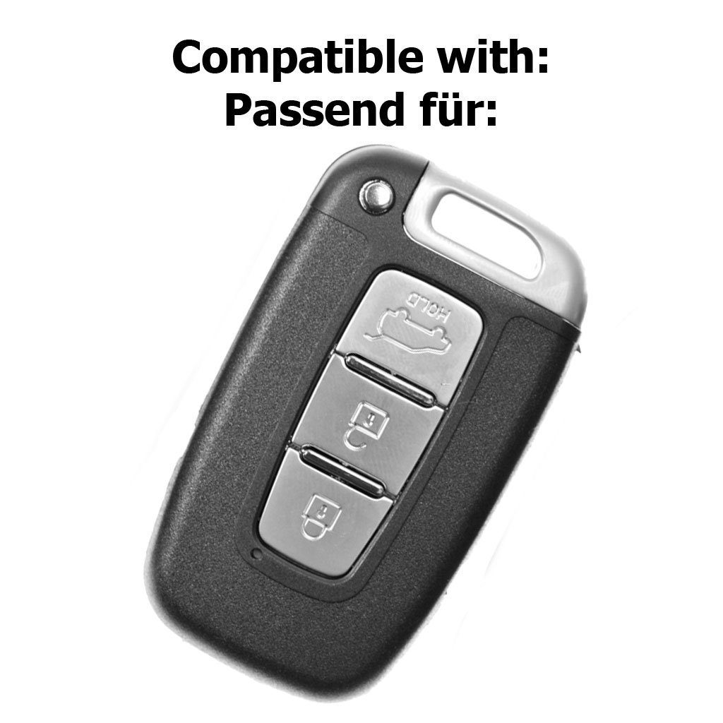 mt-key Schlüsseltasche Autoschlüssel Softcase Silikon Optima Hyundai KIA Grau, Sonata SMARTKEY für Schutzhülle Sportage KEYLESS Genesis