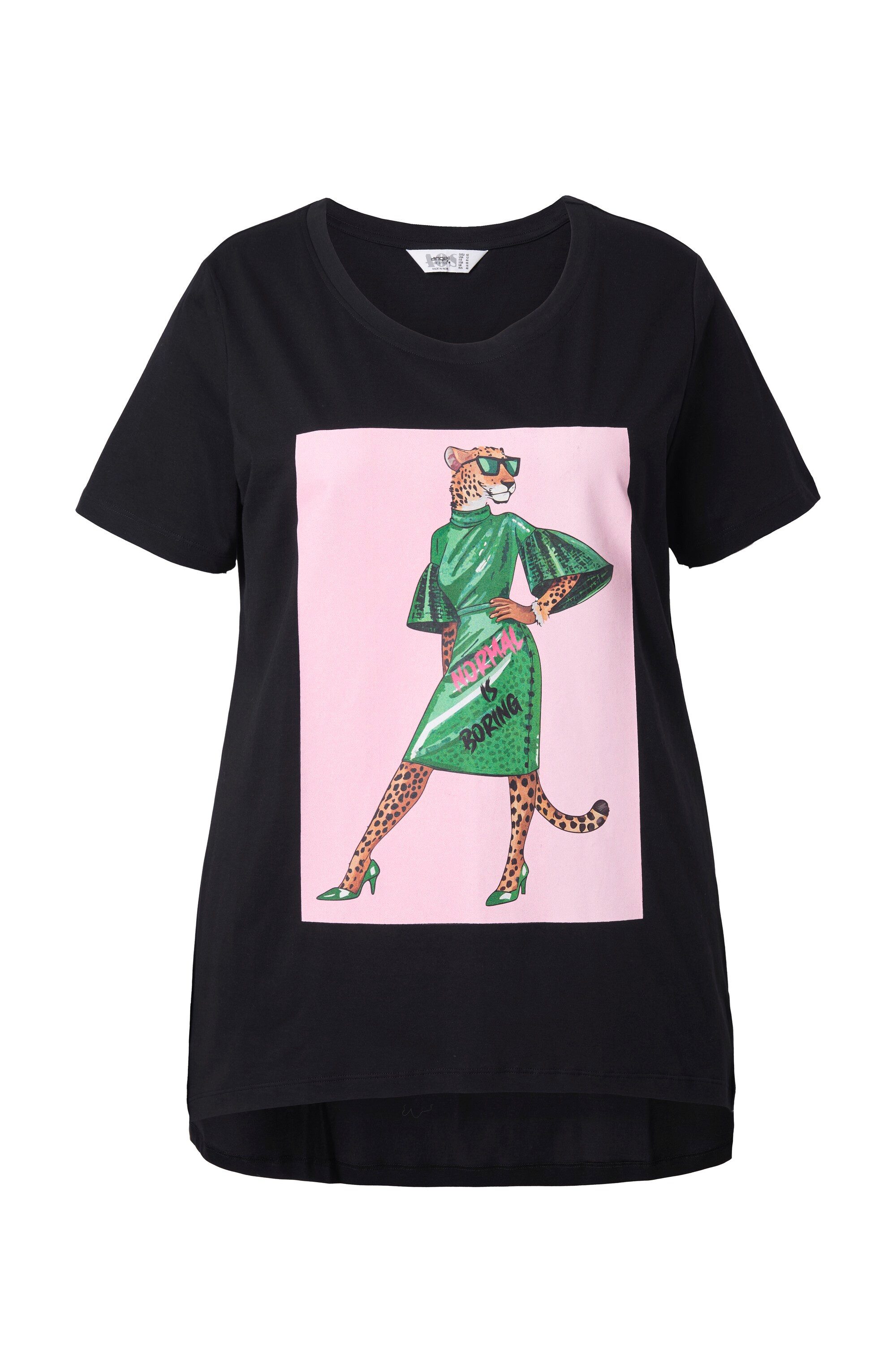 T-Shirt T-Shirt A-Linie LeoLady-Print und Statement