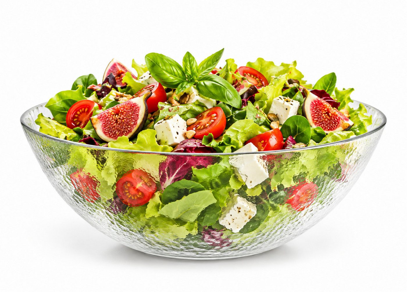 Sendez Salatschüssel Große Salatschale 25 cm Servierschale Schale Glasschale, Glas