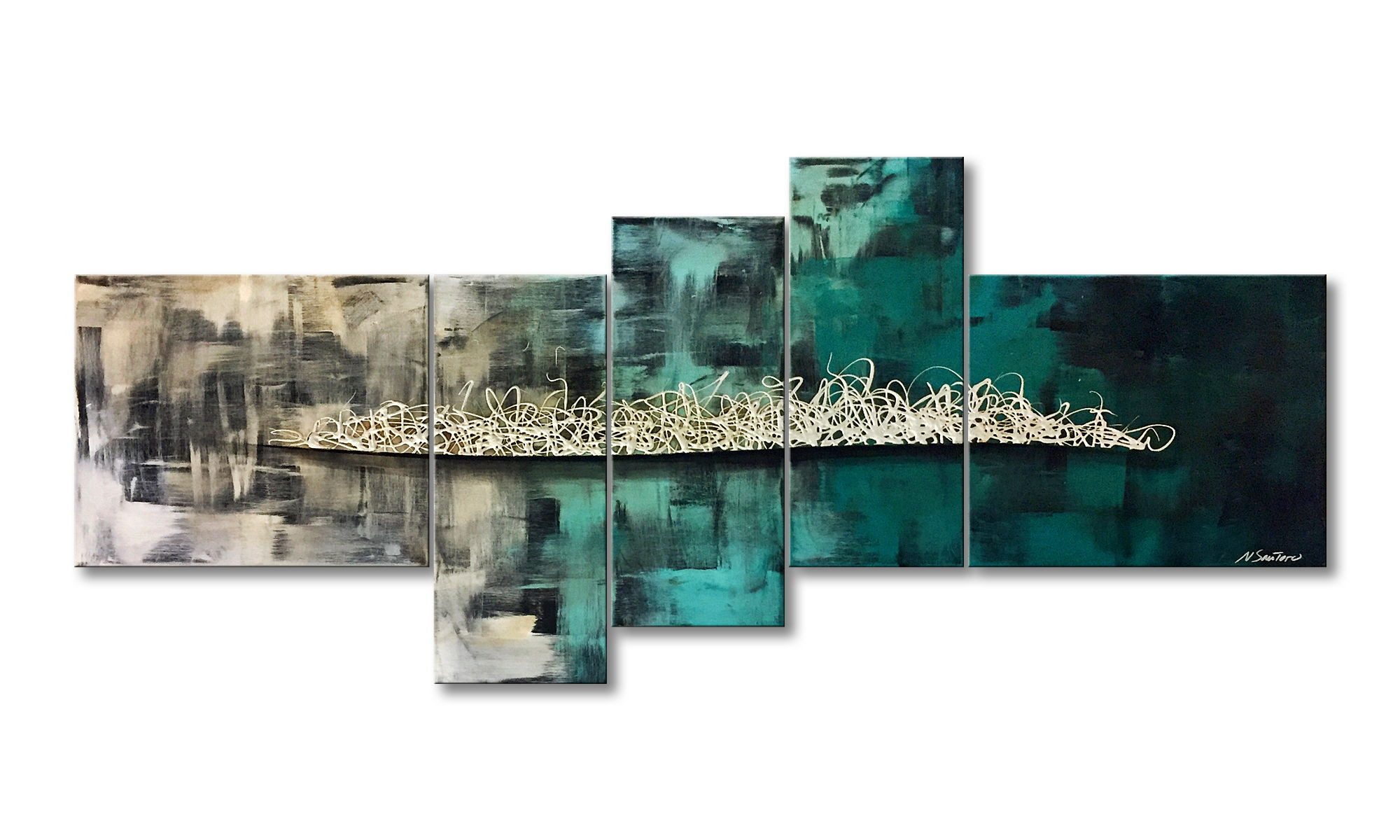 WandbilderXXL XXL-Wandbild Confusion 210 x 90 cm, Abstraktes Gemälde, handgemaltes Unikat