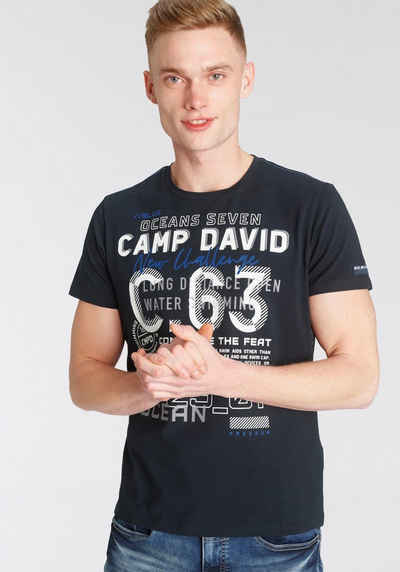 CAMP DAVID T-Shirt mit Logofrontprint