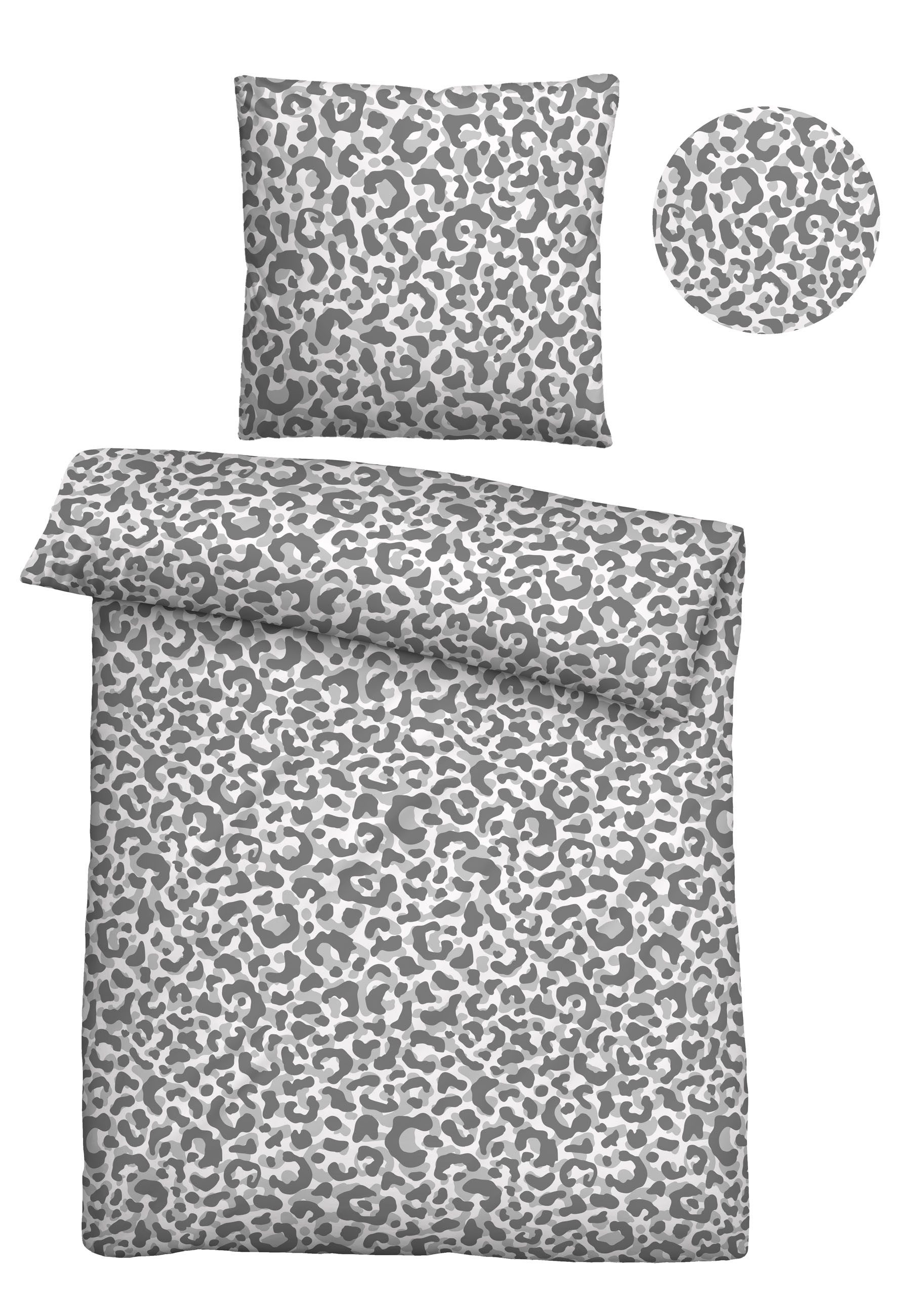 Castell - Markenbettwäsche Bettwäsche 20761, Seersucker, 2 teilig, absolut bügelfrei, 100% Baumwolle, mit Reißverschluss, ganzjährig