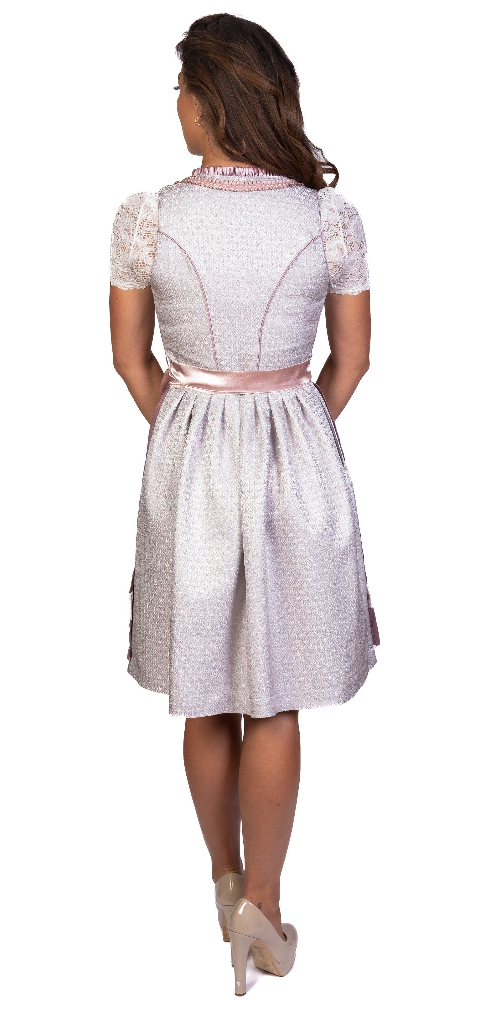 Trachtl Dirndl Vicky Dirndl Trachtenkleid Damen 2:TLG Grau/Rose 44