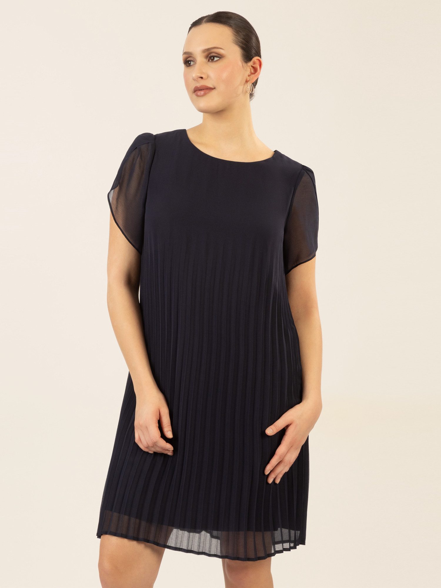 Apart Midikleid aus einem leicht körnigem günstig online kaufen