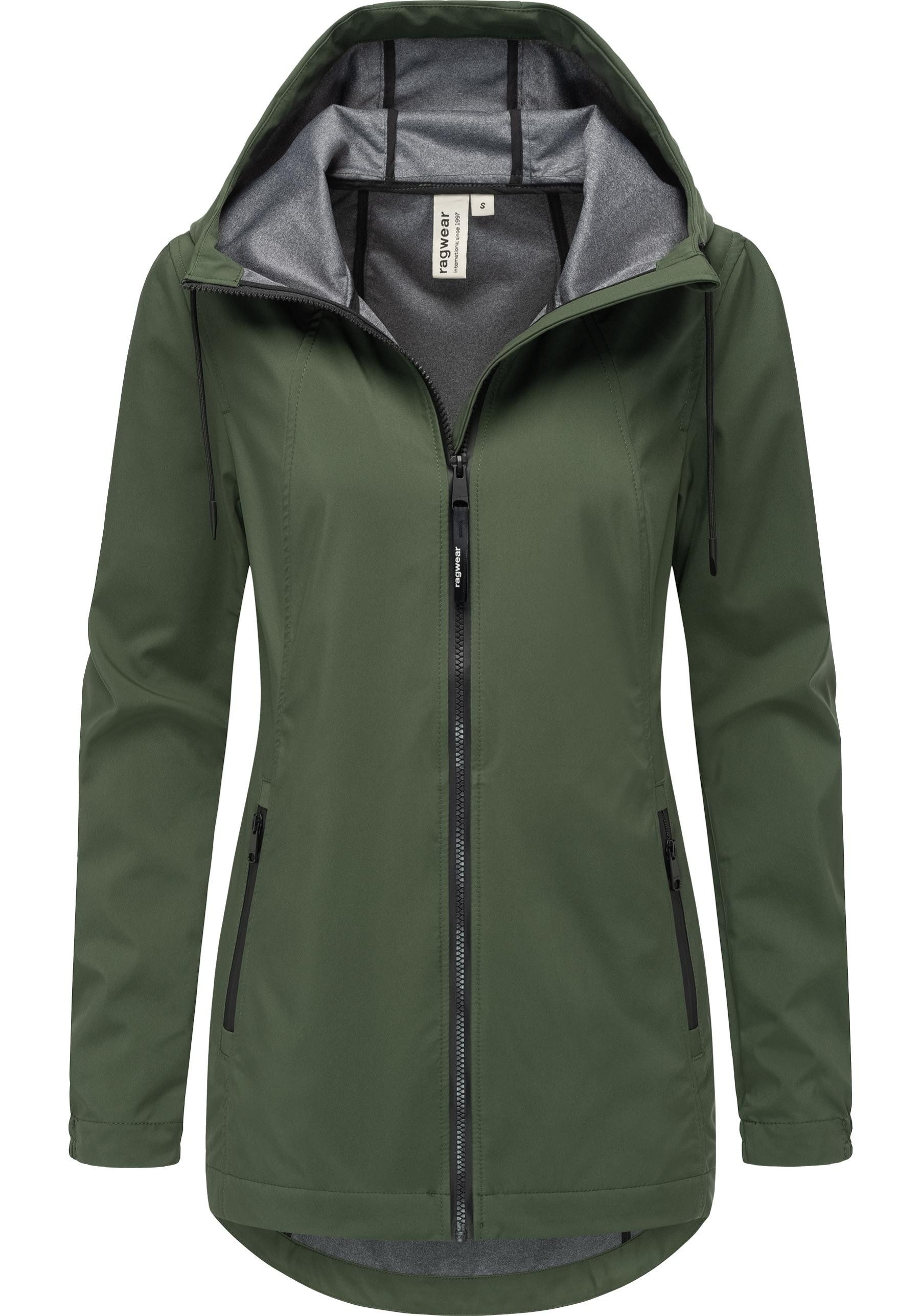 Ragwear Kurzmantel Zuzka Sport Wasserdichter kurzer Übergangsmantel für Damen