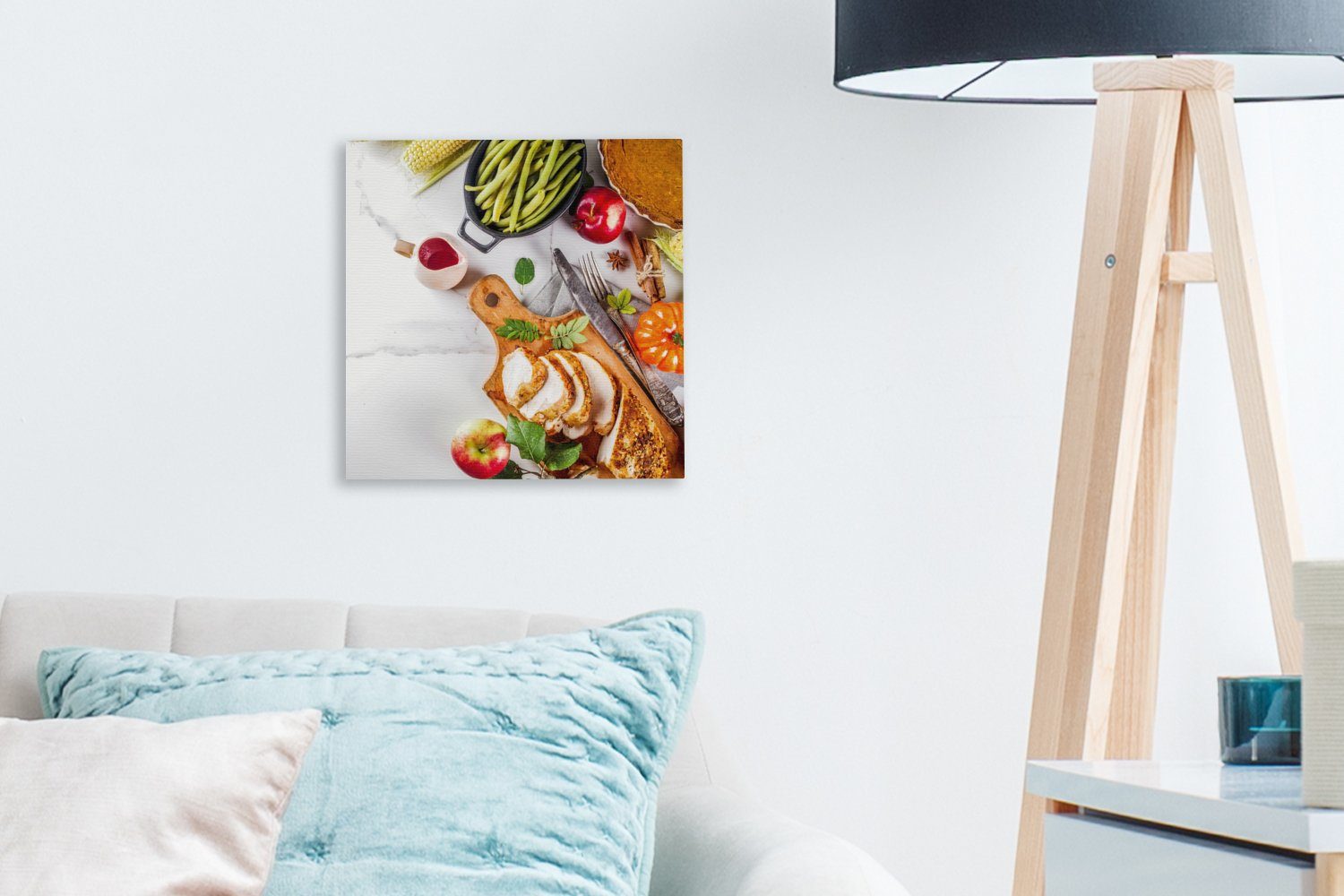 Kräuter, - - Bilder - Leinwandbild Küche Wohnzimmer Gemüse Fleisch St), Schlafzimmer (1 für OneMillionCanvasses® Leinwand