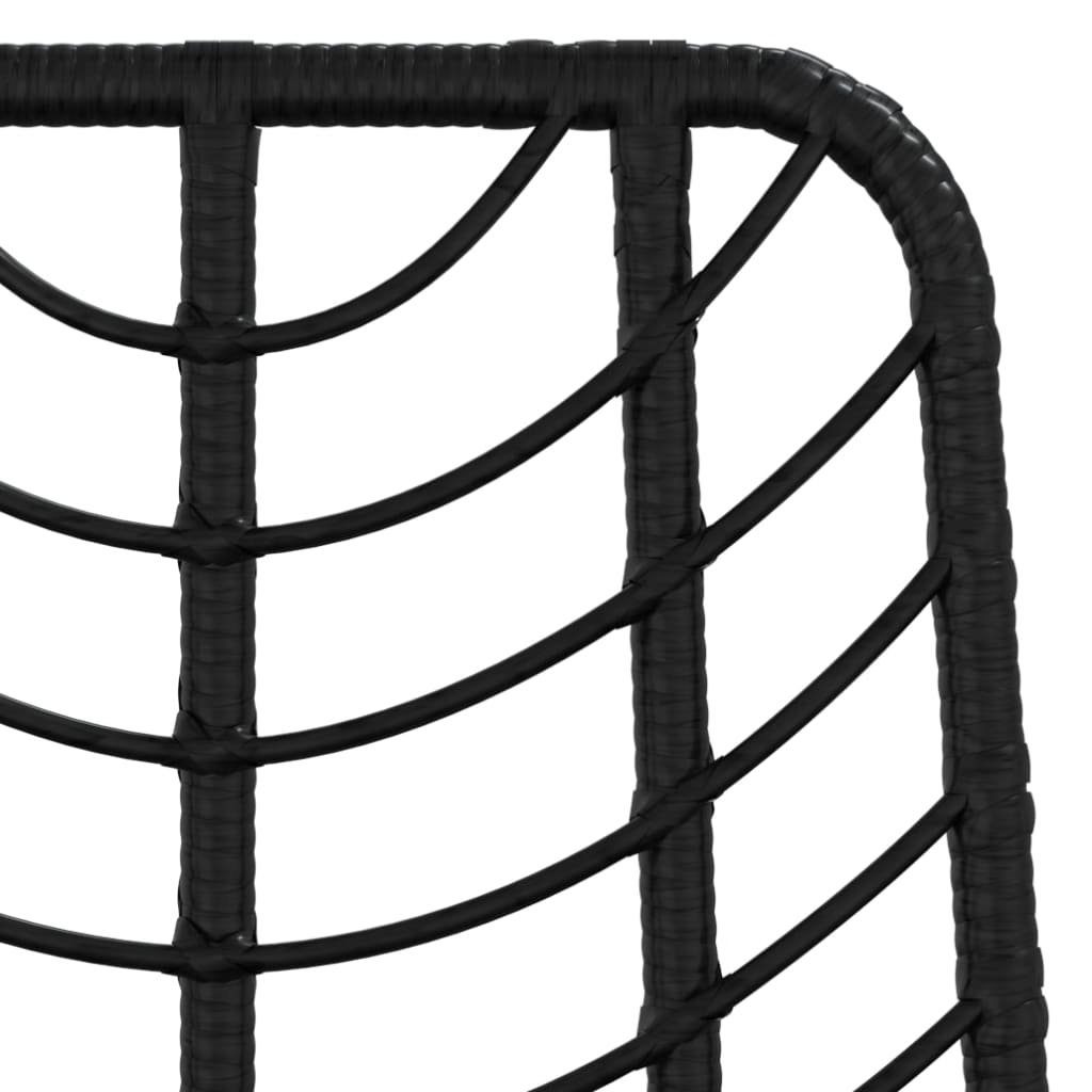 vidaXL Gartenstuhl Barhocker 2 Schwarz Schwarz St) (2 cm PE-Rattan Schwarz und | 45x56x103,5 Stk. Stahl