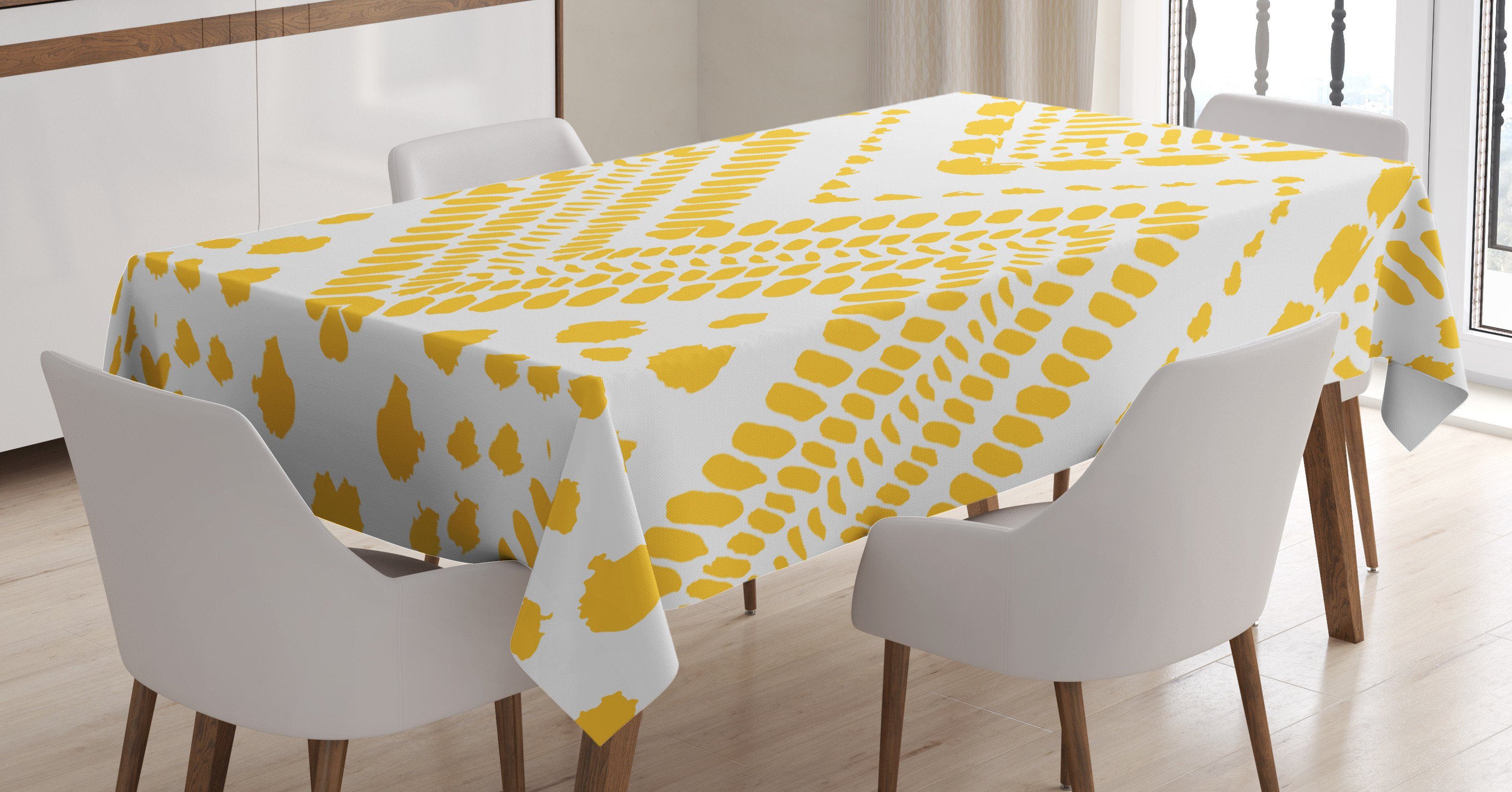 Aztec Tischdecke Yellow Farbfest Klare Bereich Farben, den Waschbar Abakuhaus Muster geeignet Chevron Außen Für