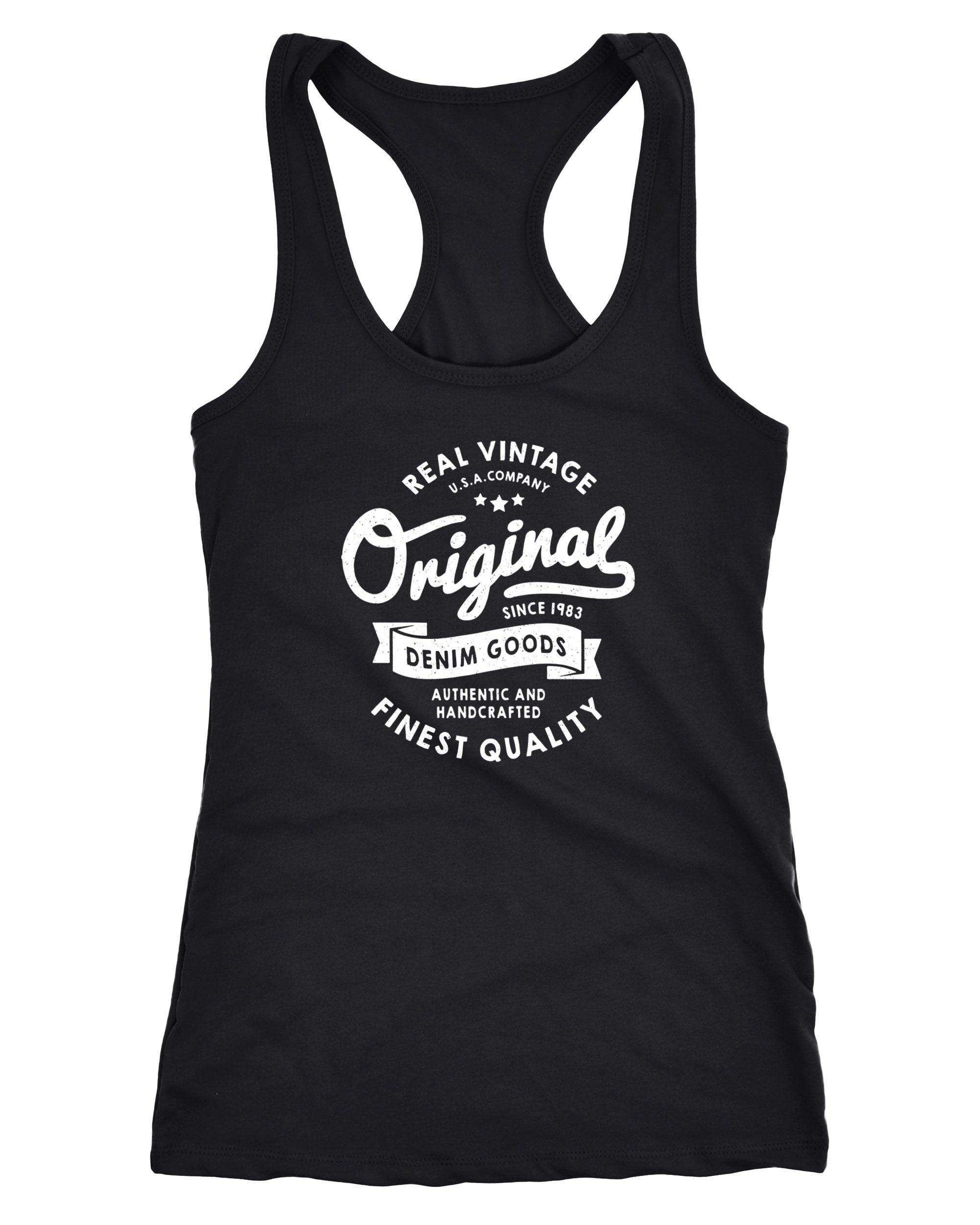 Neverless Tanktop Damen Tank Top Original Denim Goods Vintage Druck Original Racerback