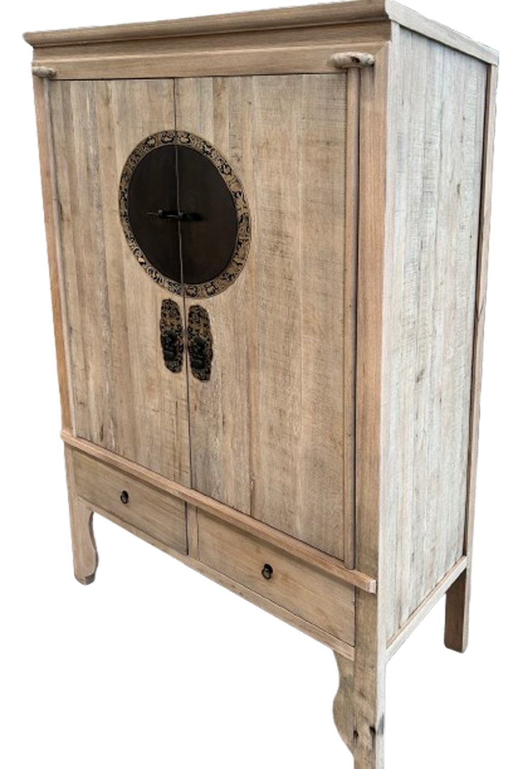 OPIUM OUTLET Kleiderschrank Asia Hochzeitsschrank Schrank Kommode Hochkommode (Möbel braun komplett montiert, Breite 105 cm, Höhe 175 cm, Tiefe 55 cm) chinesisch asiatisch orientalisch Vintage-Stil