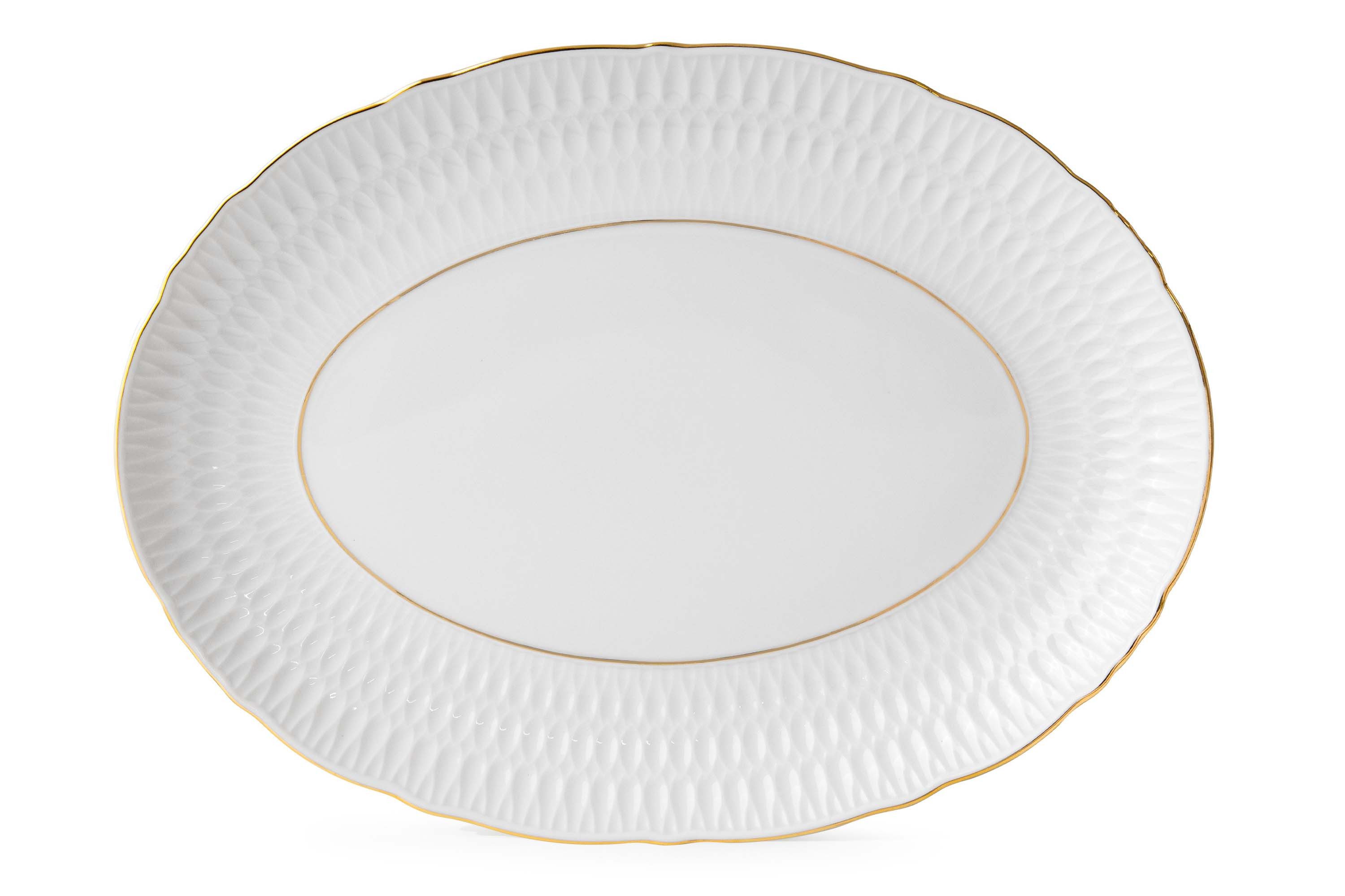 KONSIMO® Servierplatte CMIELOW SOFIA Hochwertiges Premium-Porzellan, elegante Verzierung, Porzellan, zeitloses Design, handgemalte Dekoration in echtem Gold