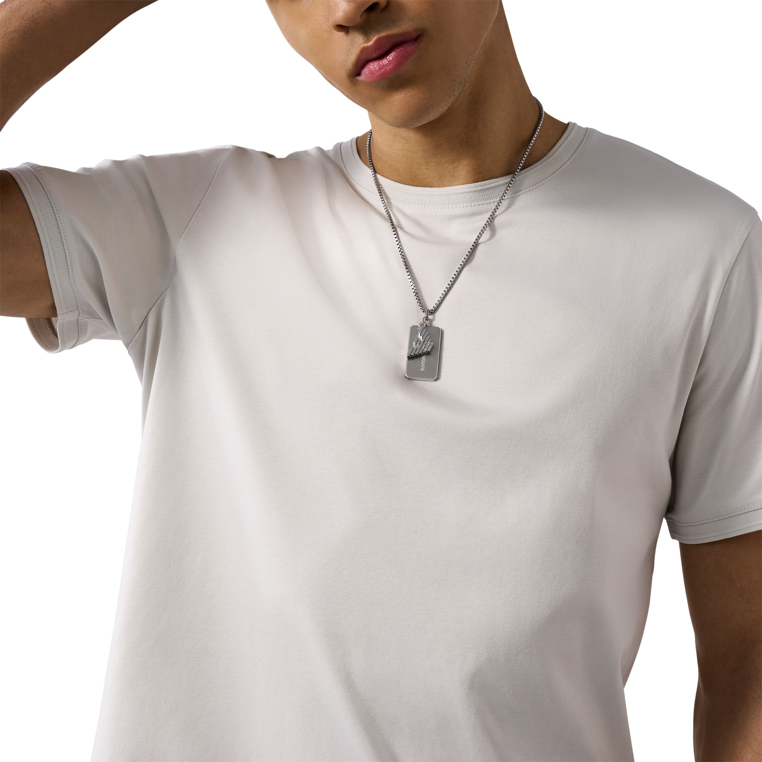 Emporio Armani Kette mit Anhänger Schmuck Geschenk Edelstahl
