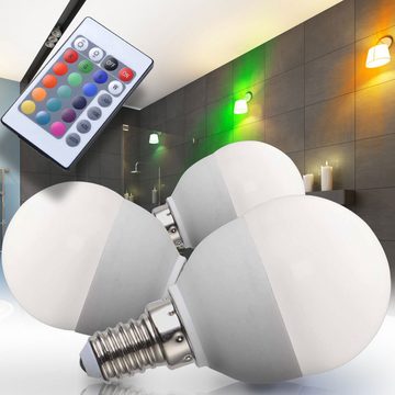 etc-shop LED-Leuchtmittel, 6er Set RGB LED E14 Farbwechsel Leuchtmittel 4 Watt Glüh Birne