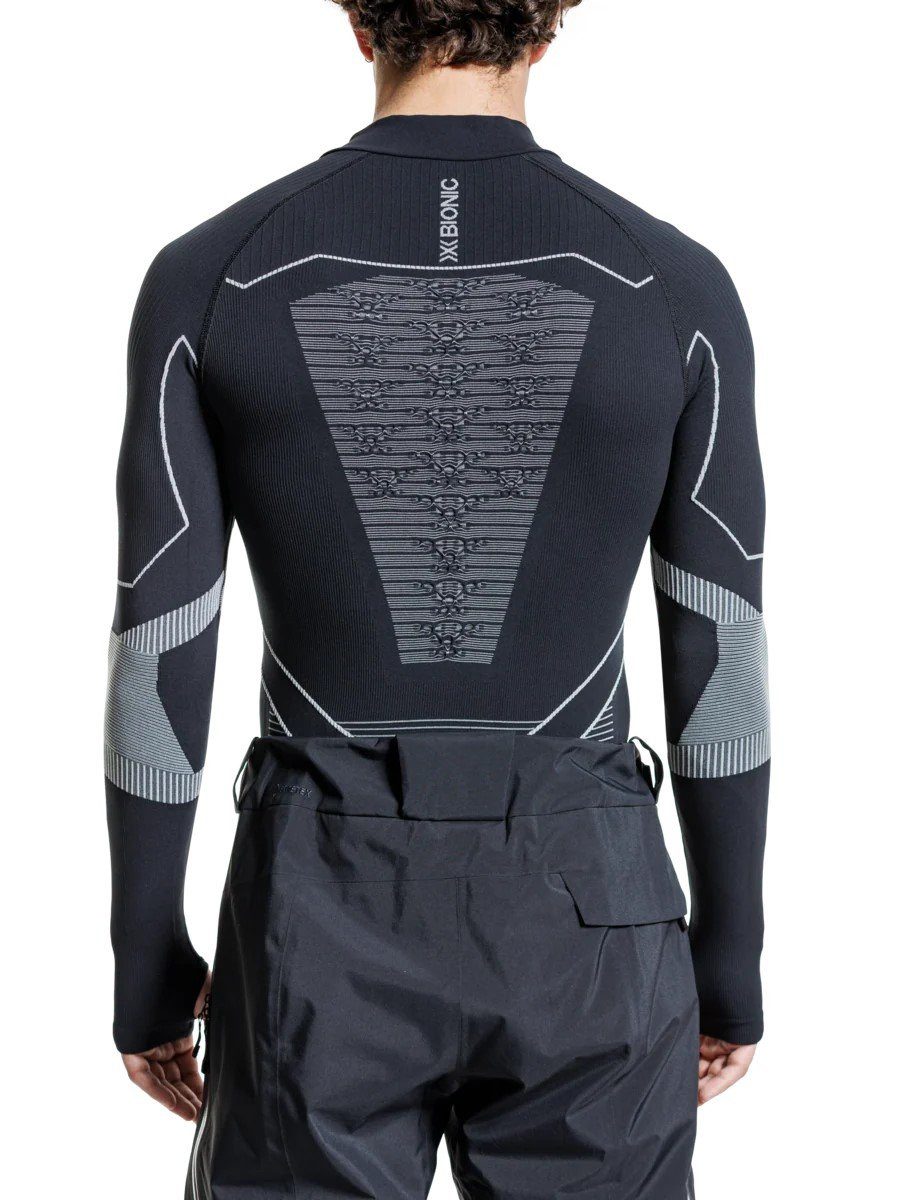 X-Bionic Langarmshirt Energy Accumulator Light Half Zip Unterwäsche schwarz/grau Herren