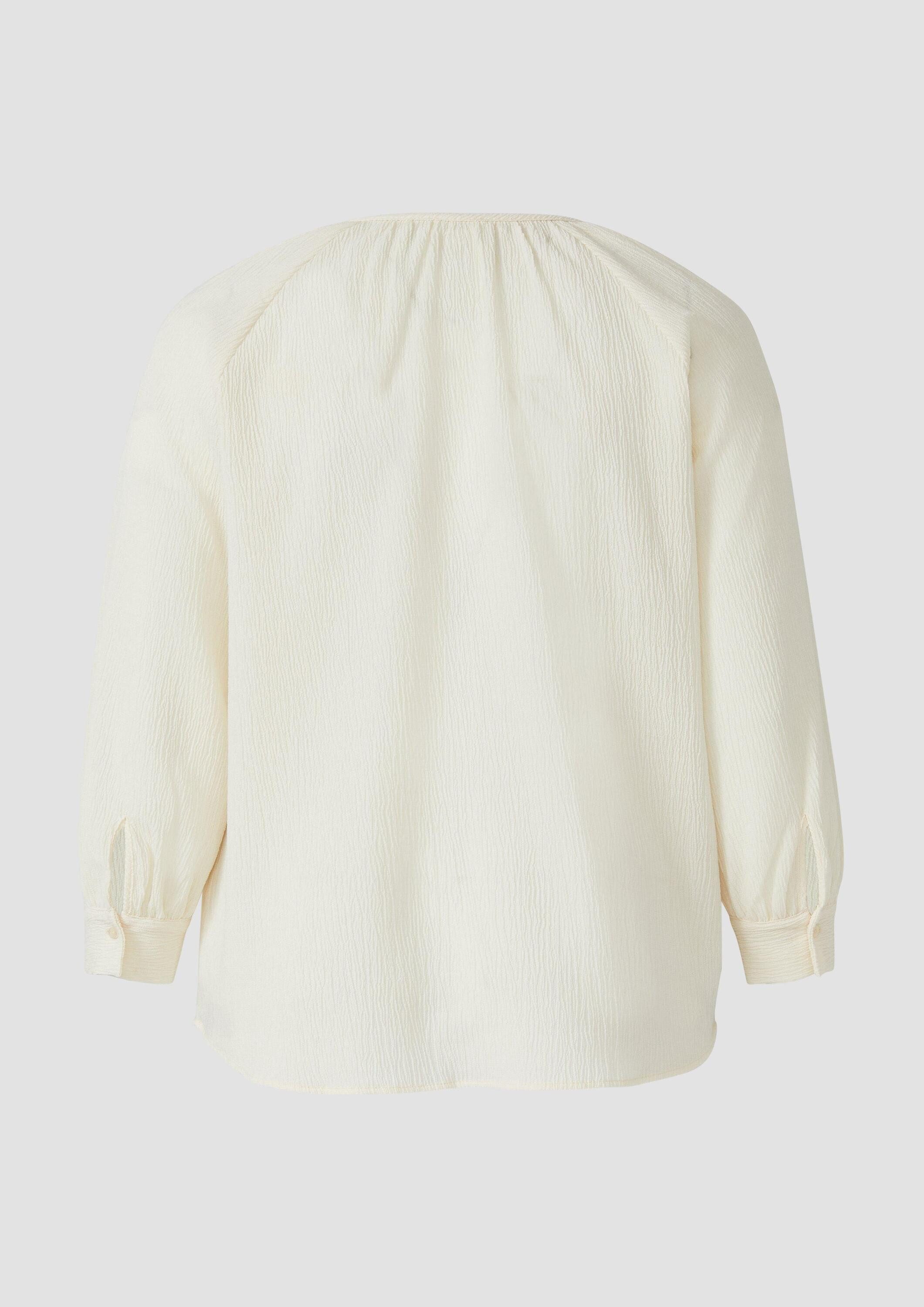 s.Oliver Langarmbluse Bluse Elastische strukturierte Bluse mit weitem Arm