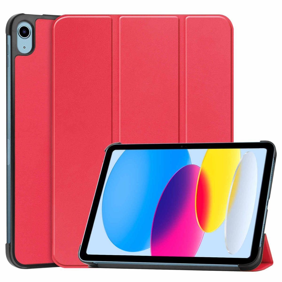 Wigento Tablet-Hülle Für Apple iPad 10.9 2022 10. Generation Tablet Tasche  3 folt Wake UP Smart Cover Etuis Schutz Case