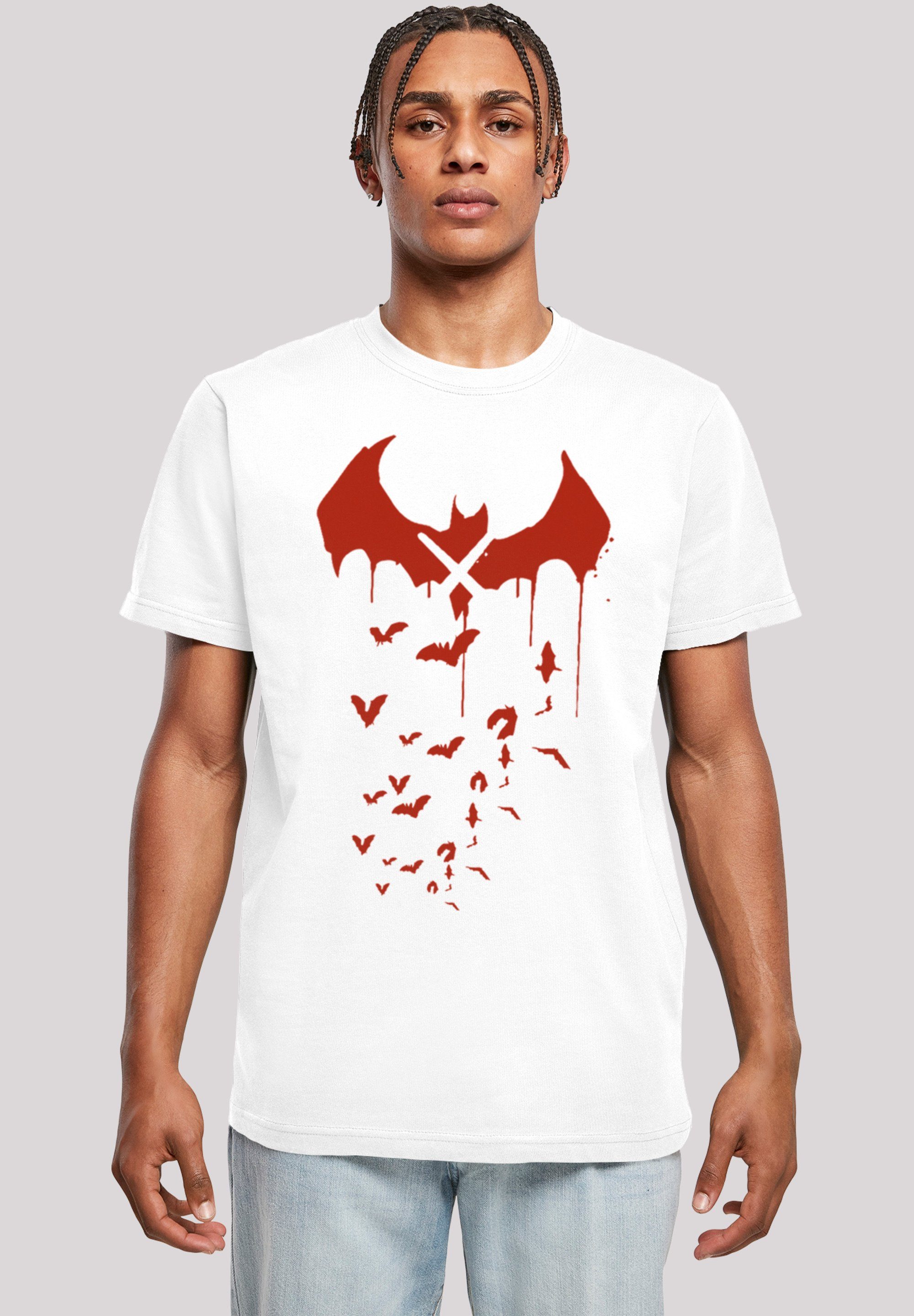 F4NT4STIC T-Shirt DC Comics Batman Arkham Knight Bats X Drip Print weiß