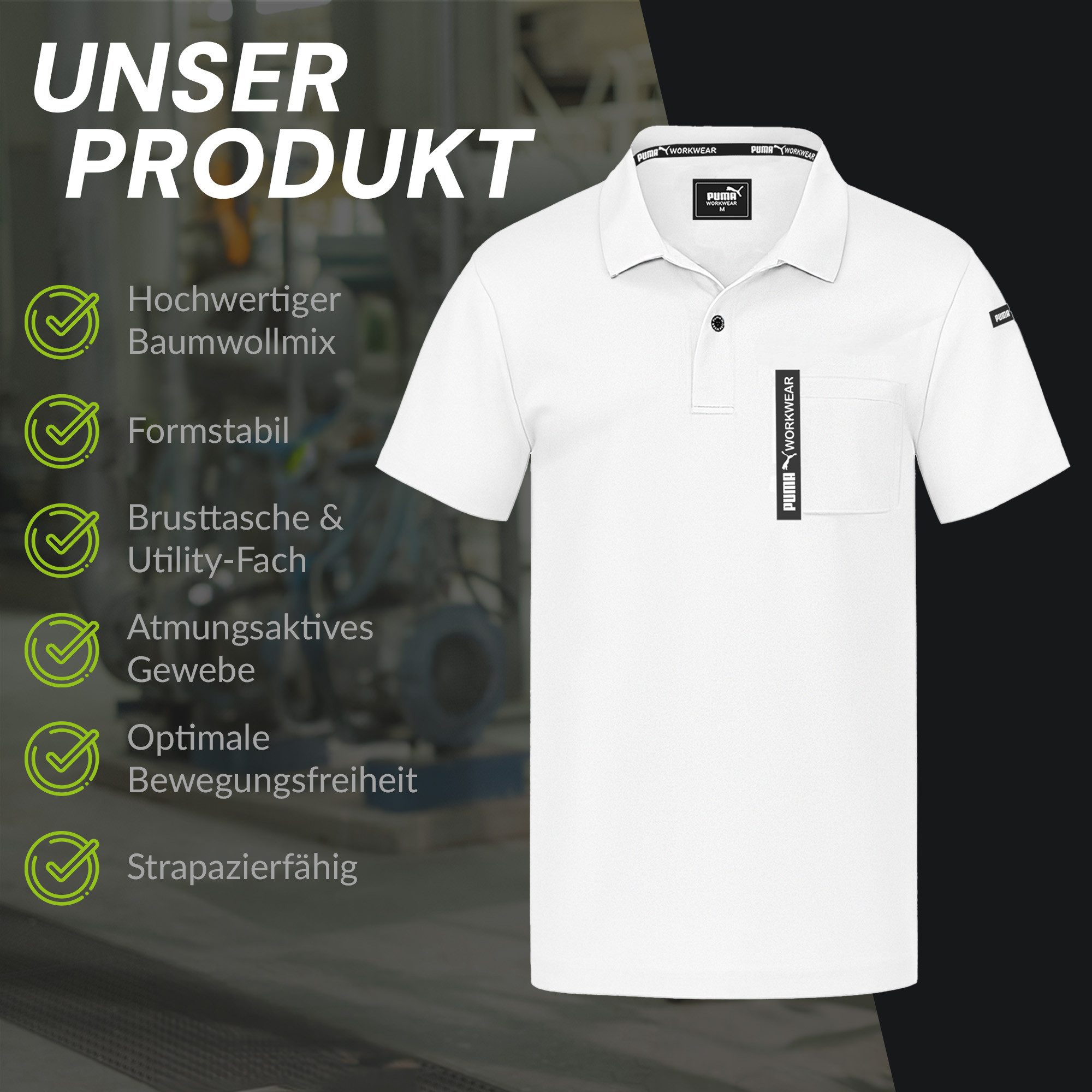 Poloshirt ADVANCED Herren Shirt mit Brusttasche und Utility Fach am Oberarm