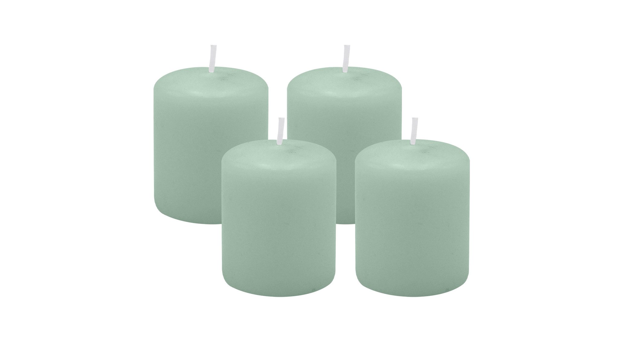 Kopschitz Kerzen Stumpenkerze 4er Set Stumpenkerzen/Adventskranzkerzen Seafoam Seegrün Ø 50 x 60 mm