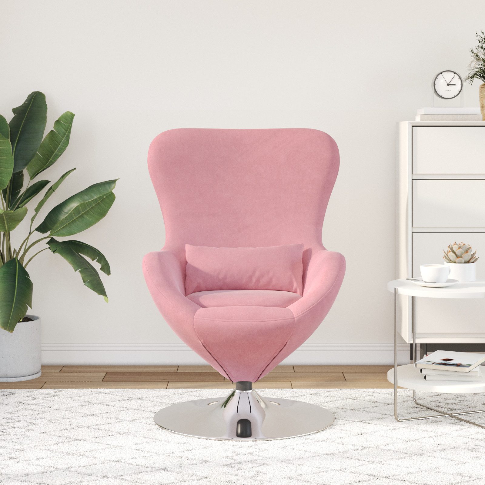 vidaXL Sessel Ei-Stuhl Rosa Samt (1-St) günstig online kaufen