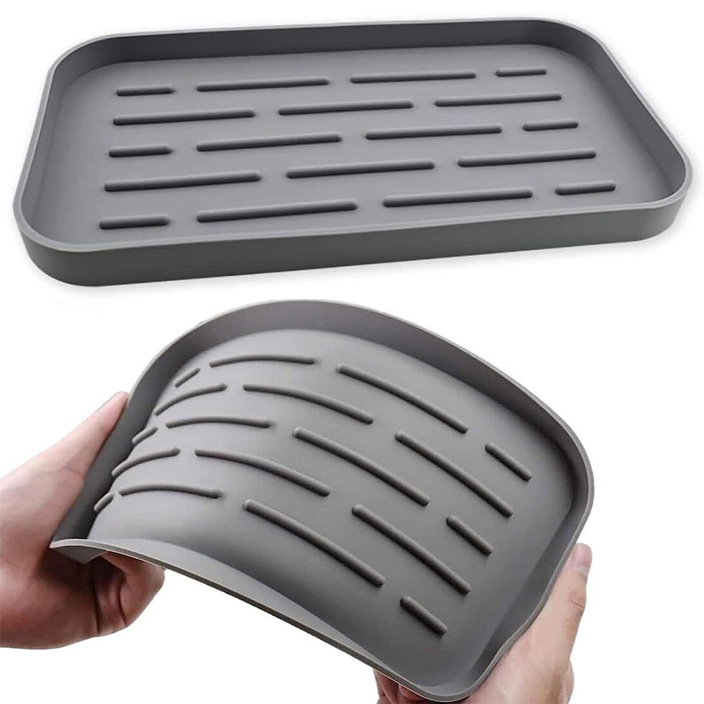 K&B Küchensieb 2 Stück Abtropfmatten für Geschirr – Abtropfschale aus Silikon