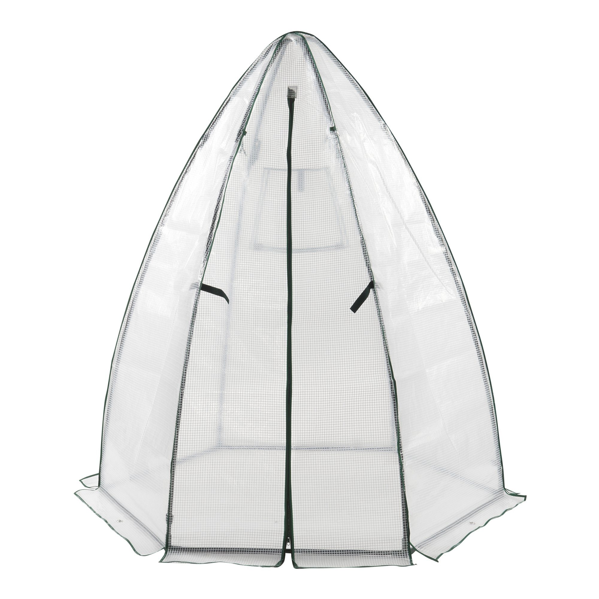 en.casa Foliengewächshaus, »Hunze« Gewächshaus mit Spitzdach 183x160cm Weiß günstig online kaufen