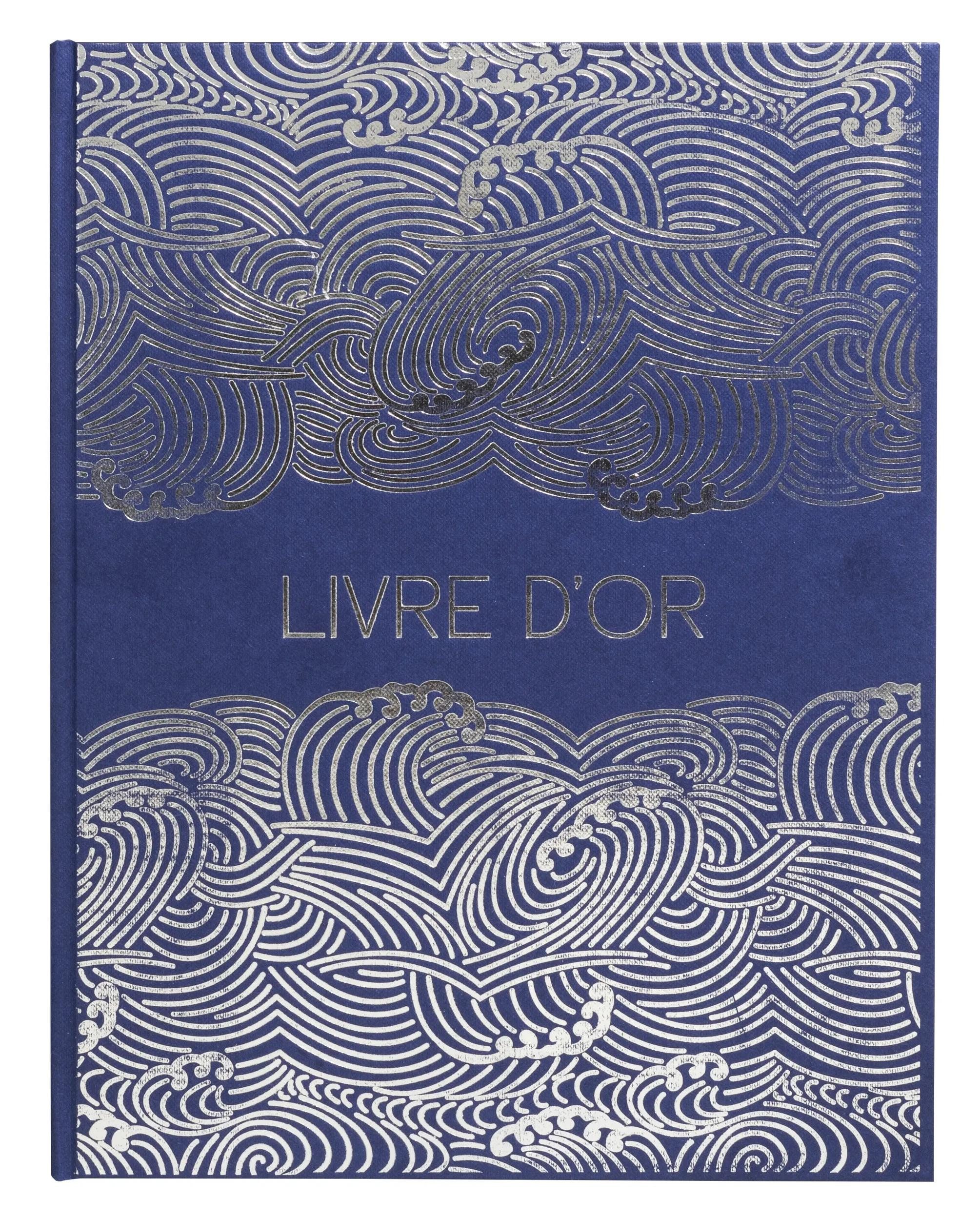 EXACOMPTA Fotoalbum Gästebuch 50 Bl blanko Silberschnitt 27x22 cm Japan - Blau - 47302E, Gästebücher Fancy