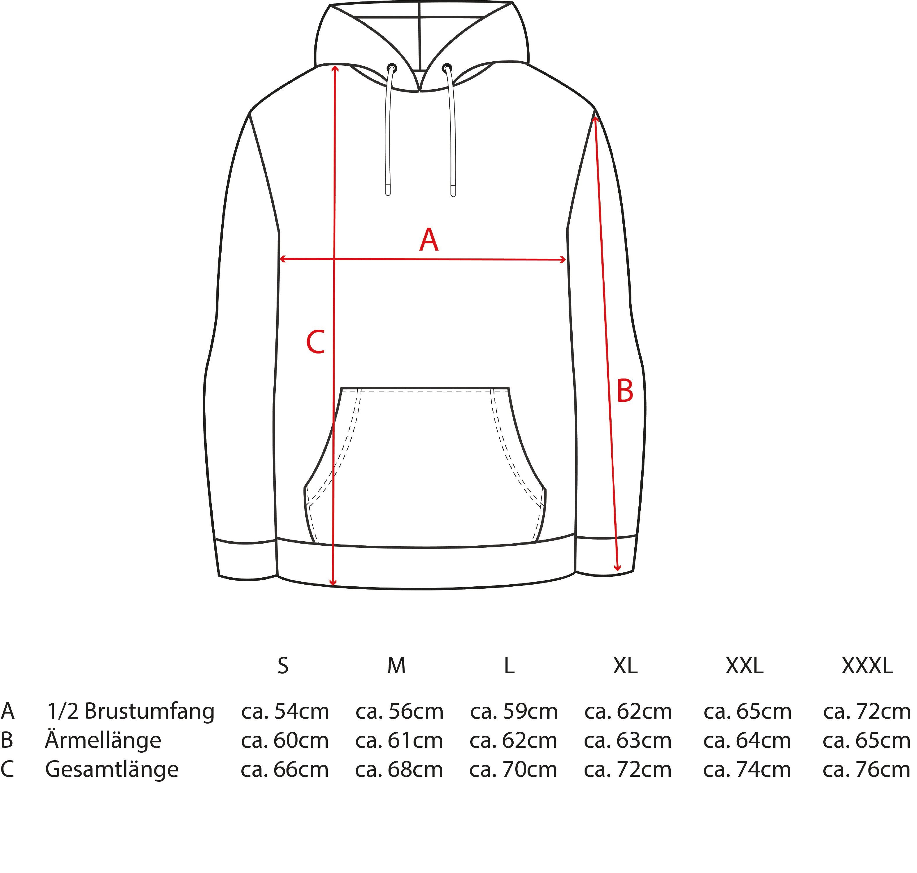 Zwillingsherz Hoodie "Rahel" Kontrastbündchen, Kängurutasche, Langarm, Kapuze, Kordelzug