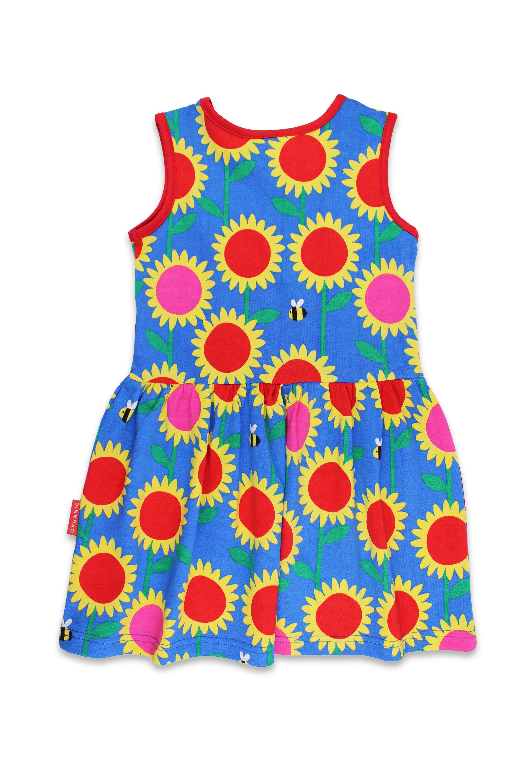 Toby Tiger Shirtkleid Sommerkleid mit Sonnenblumen-Meer Print