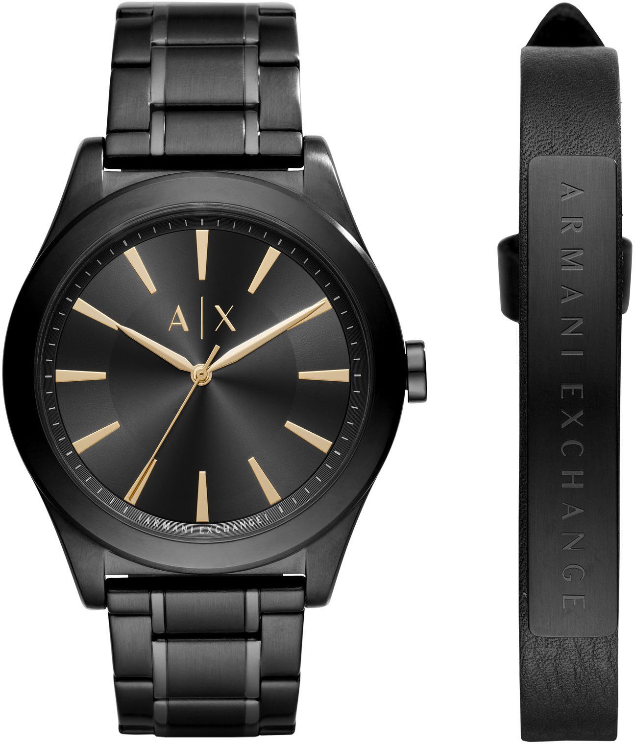 ARMANI EXCHANGE (Set, AX7102, Geschenk als 2-tlg., Quarzuhr mit auch Armband), ideal