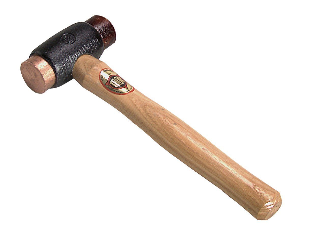 THOR Hammer THOR Hammer mit Rotkupfer und Rohhaut Einsätze, Rund 25 mm, 400 g, mit Holzstiel