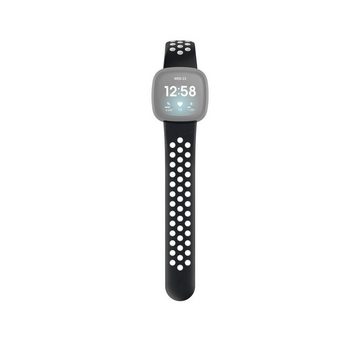 Hama Smartwatch-Armband Ersatzarmband für Fitbit Versa 3/4/Sense (2), Silikon, 22 cm/21 cm