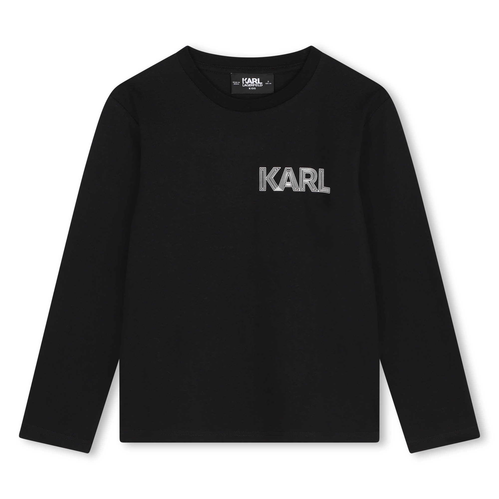 KARL LAGERFELD Langarmshirt Karl Lagerfeld Langarmshirt Longsleeve schwarz ikonisch Logo Print