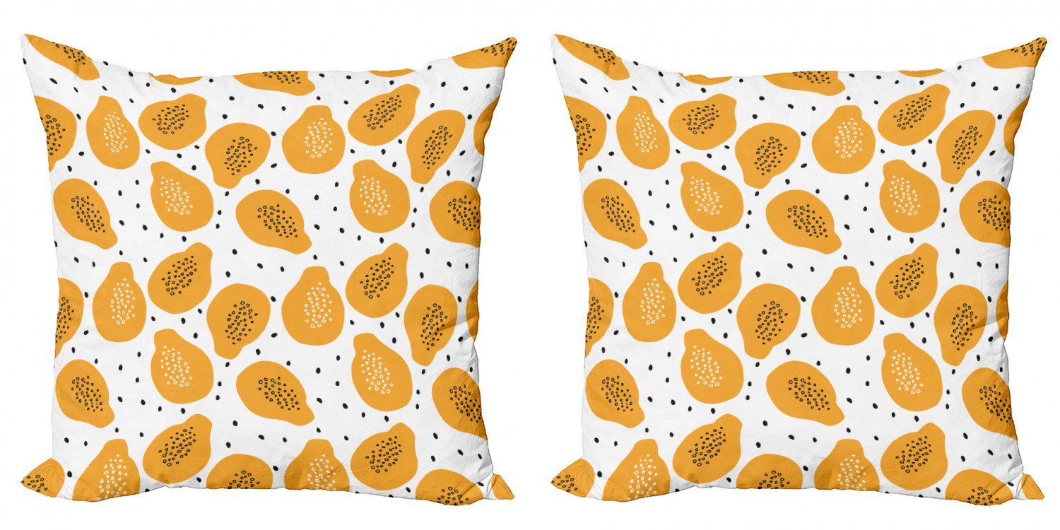 Kissenbezüge Modern Accent Doppelseitiger Digitaldruck, Abakuhaus (2 Stück), Sommer-Orange Papaya und Samen Kunst | Kissenbezüge