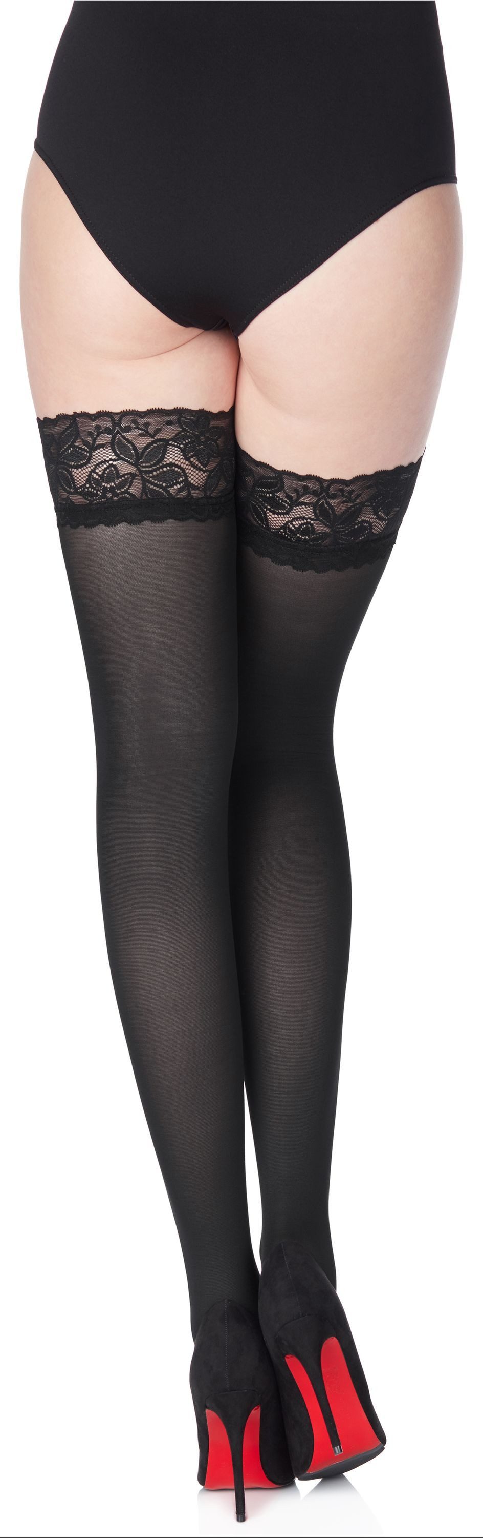 Merry Style Strapsstrümpfe Damen halterlose Mikrofaser 40 DEN Strümpfe mit Spitze MS 791
