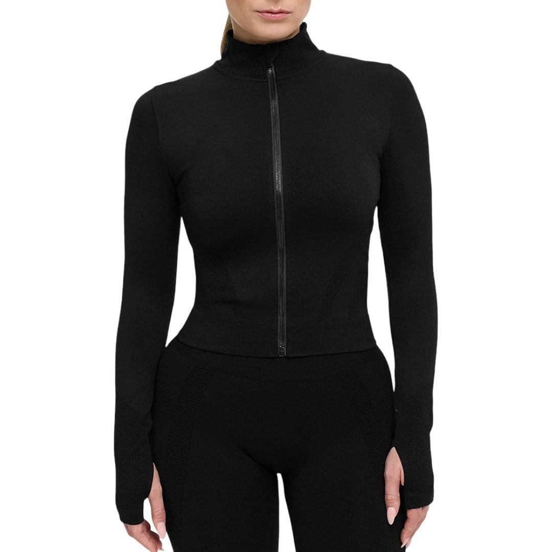 cfab by creamy fabrics Trainingsjacke ContourLift Seamless Zip Jacke-Schwar günstig online kaufen