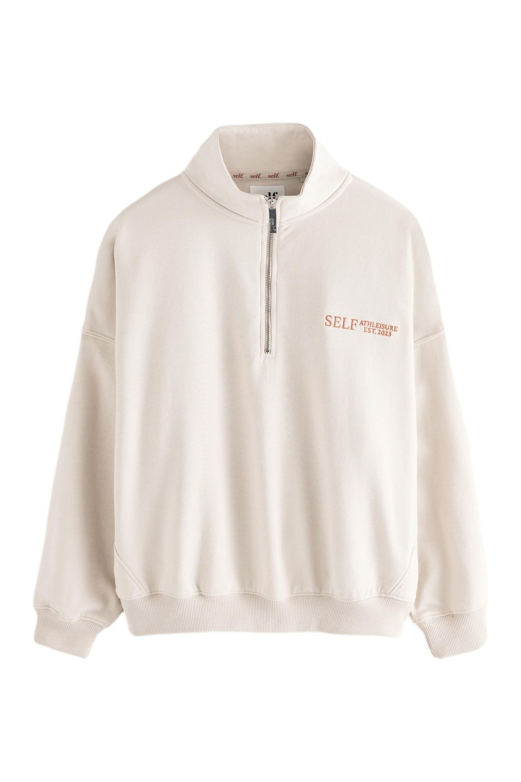 self Sweater Self. Sweatshirt mit halbem RV, Kurzgröße (1-tlg)