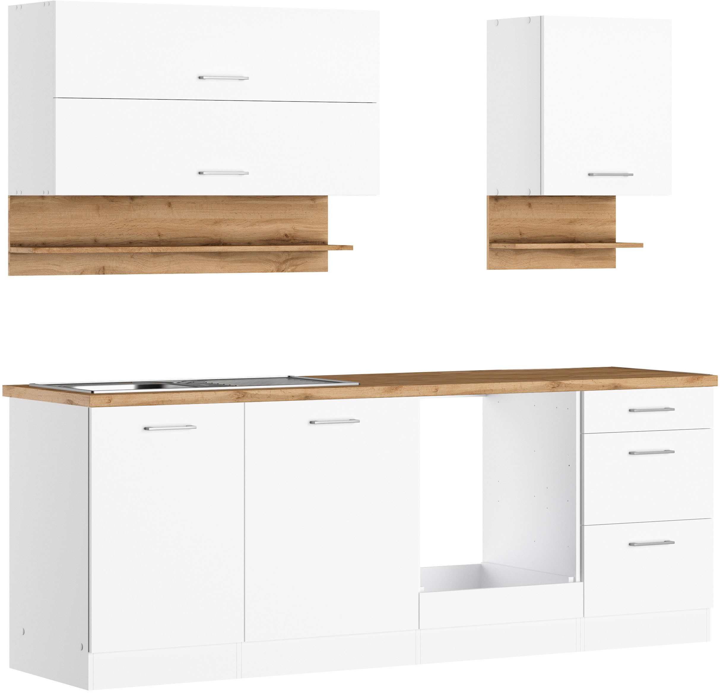 KOCHSTATION Küchenzeile KS-Milan, 220 cm breit, günstig online kaufen