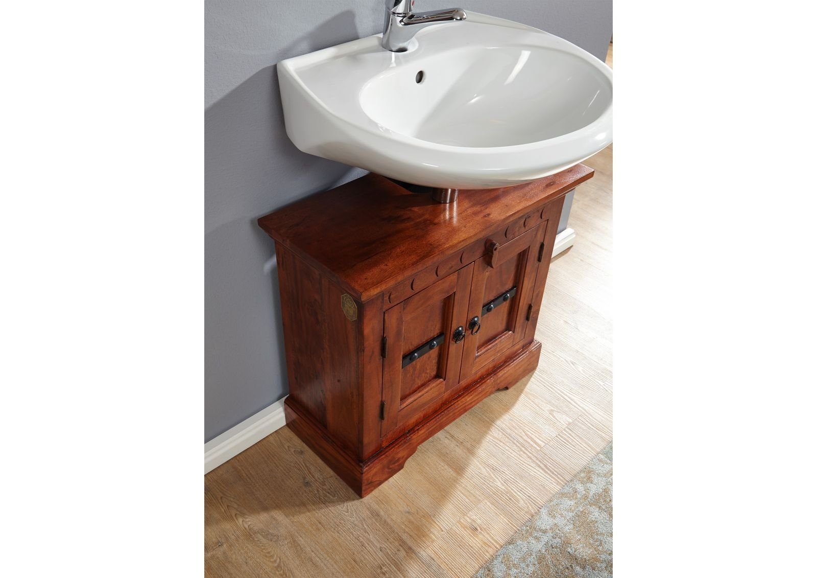 Massivmoebel24 Waschbeckenunterschrank OXFORD (Waschbeckenunterschrank Akaz günstig online kaufen