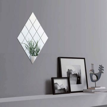Lubgitsr Wandspiegel 18 Stück Spiegel Aufkleber Spiegelfliesen Selbstklebend Abgerundete (18-St)