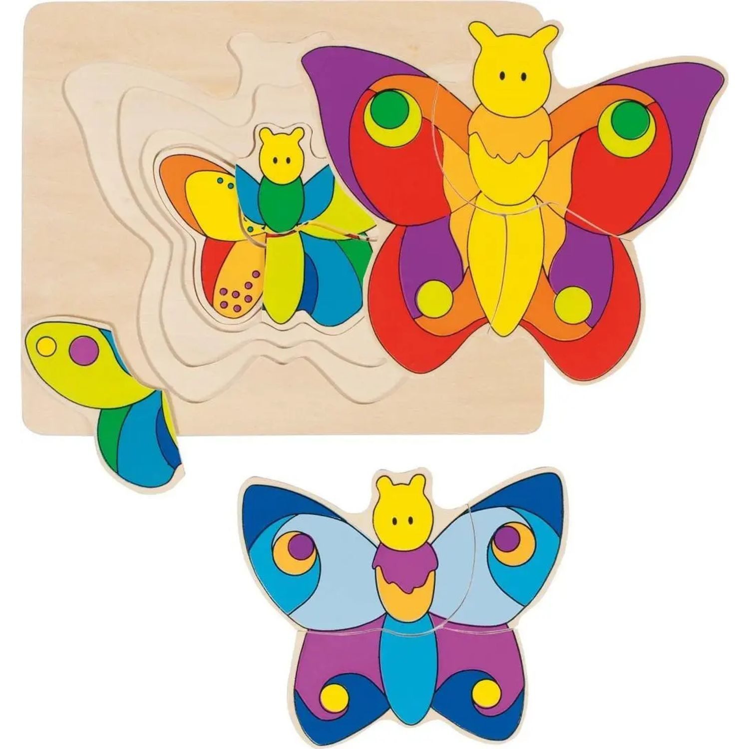 Gollnest & Kiesel Puzzle Schichtenpuzzle Schmetterling, 11 Puzzleteile
