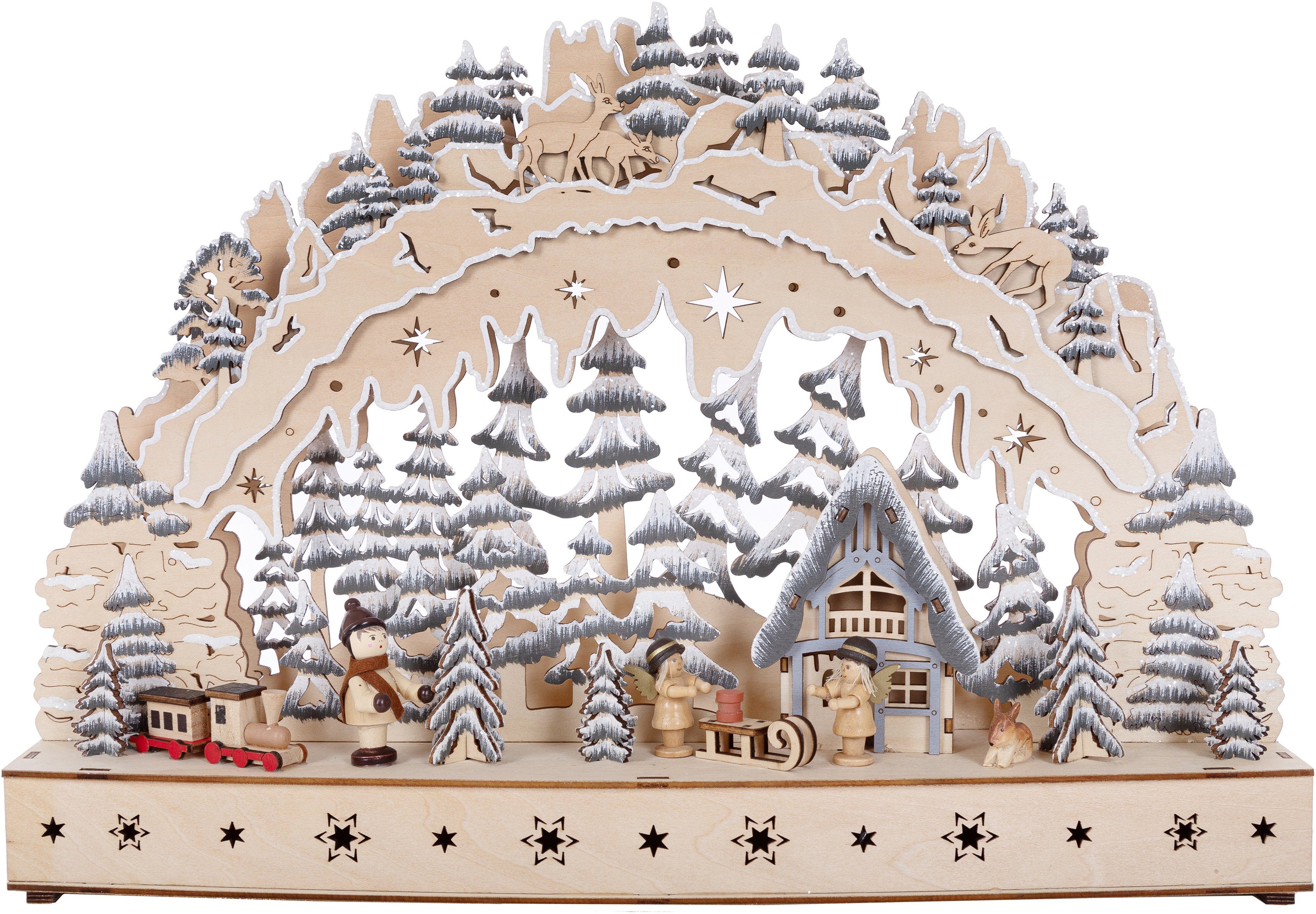 Höhe (1-tlg), Accessoires Möbel ca. Beleuchtung, Myflair aus LED mit cm & Schwibbogen Holz, Weihnachtsdeko 31 LED