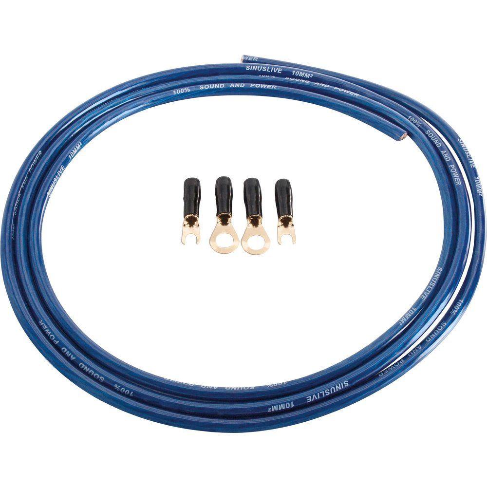 vergoldet Kabelverbinder-Sortiment HiFi 10 Stromkabel-Set Car Sinuslive mm² SinusLive