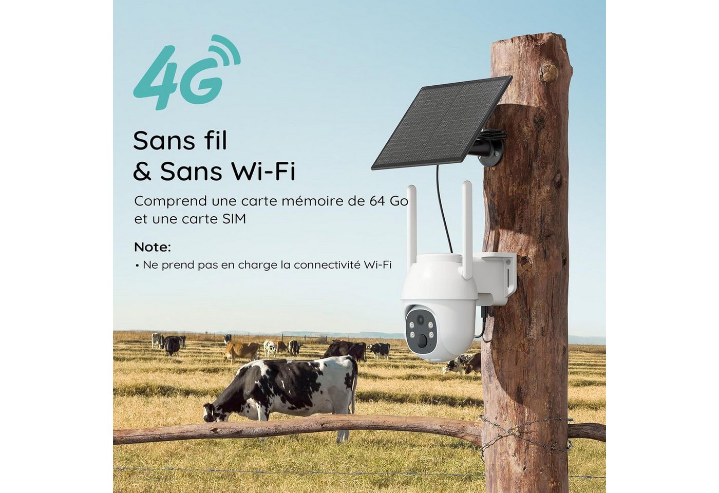 Thumbnail - ieGeek Überwachungskamera 4G LTE Überwachungskamera Aussen kabellos solar Akku (Aussen, Außenbereich, Wald, Farm, Campin...