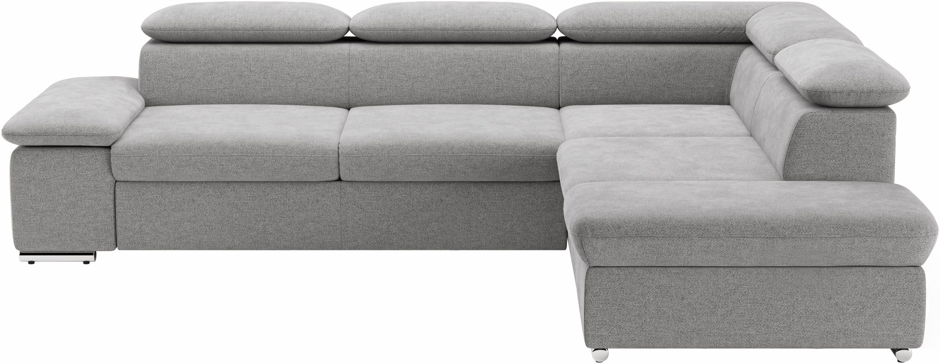 sit&more Ecksofa Valantine L-Form, B: 272 cm, Armteilverstellung, Kopfteilverstellung, mit Schlaffunktion, Komfortsofa, modern